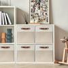 Side Handles Linen Fabric Storage Basket Large Capacity Toys Sorting Box  Cosmetics