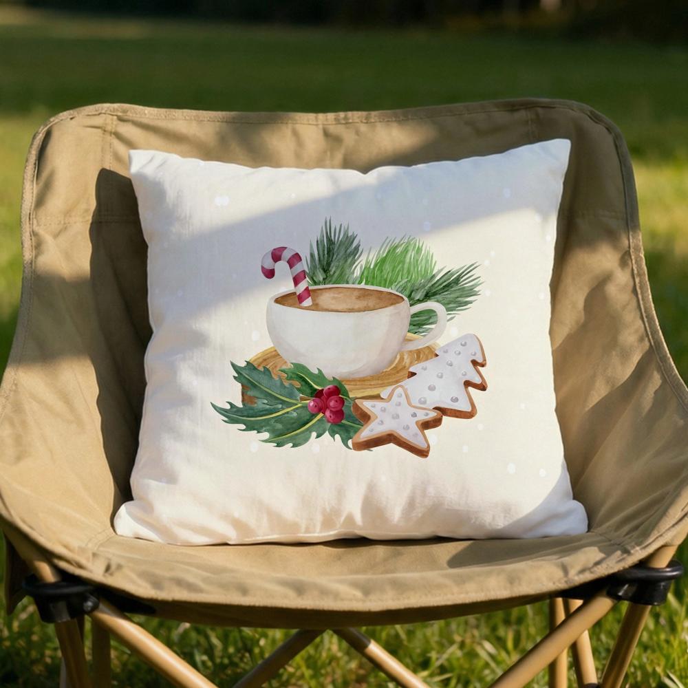 

Christmas Santa and Deer Cushion Cover Soft Reversible Durable Pillow Cover MultiScene Use for Home Car Daily Comfort 30x30cm