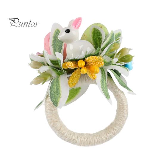 Whimsical Bunny Table Accessories Easter Napkin Ring Rabbit Ear Egg Design Kids Dinner Holder Party Festive Spring Decoration Holders