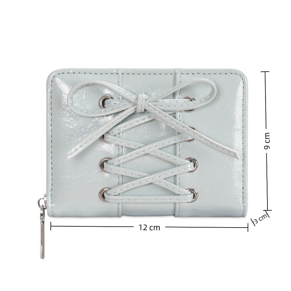 Korean Fashion Bow Short Wallet Large Capacity Zipper Card Bag Multi-functional Coin Purse Gift