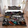 3 Pezzi Decorazione Murale Graffiti, Include Una Copripiumino e Due Federe (Nessun nucleo), Decorazione per Camera da Letto e Camera degli Ospiti, Regalo Festivo