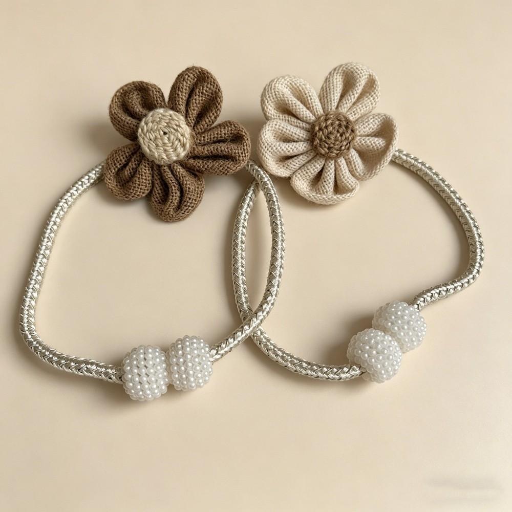 2PCS Adjustable Flower Curtain Tieback Creative Curtain Buckle Gauze Curtain Binding Rope Office
