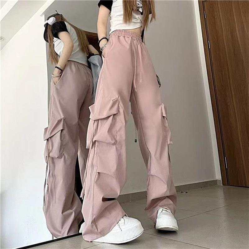 Casual Pants Women's Straight Drape Wide-leg Overalls, High-waisted And Thin Long Pants