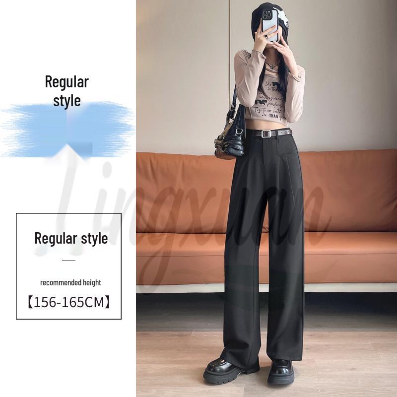 Autumn 2026 Women's High Waist Slim Fit Wide Leg Casual Pants - Floor Length
