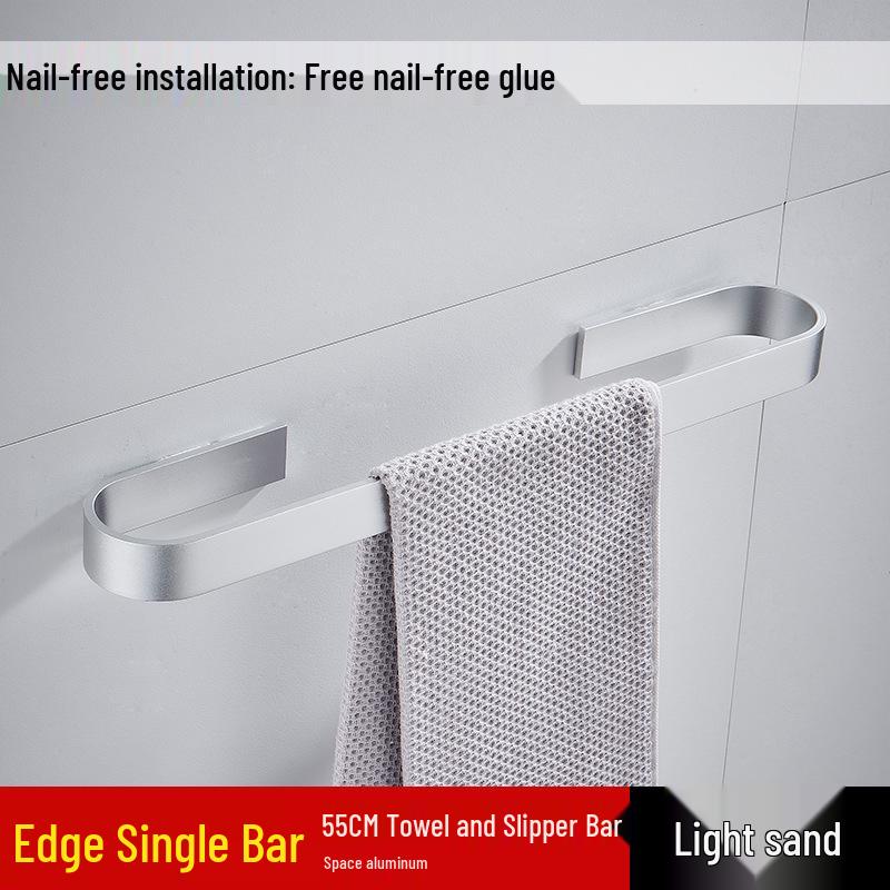 Jessite No-Drill Wall-Mounted Aluminum Towel and Slipper Rack