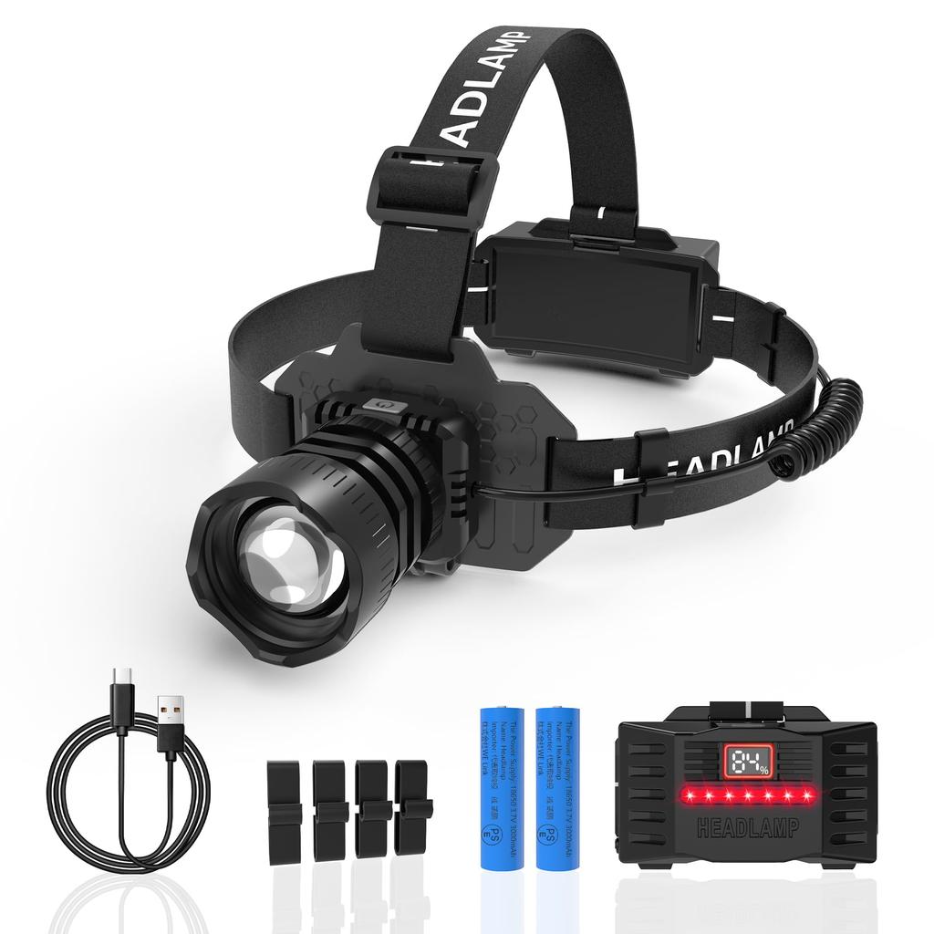 Sugarman Rechargeable USB LED 3 Lighting Motion Battery Level Zoom Tail Warning Adjustable Large IP65 Helmet Light for Night Outdoor Disaster Power