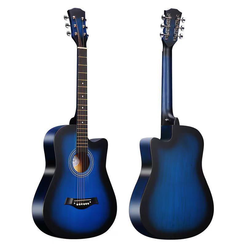 38/41-Inch Beginner Folk Guitar for Boys, Girls, and Students – Entry-Level Wooden Musical Instrument