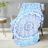 Blue Blanket Bohemian Style Ring 3D Print Comfortable Flannel Blanket for Home Living Room Bedroom Decor Birthday Gift for Adult
