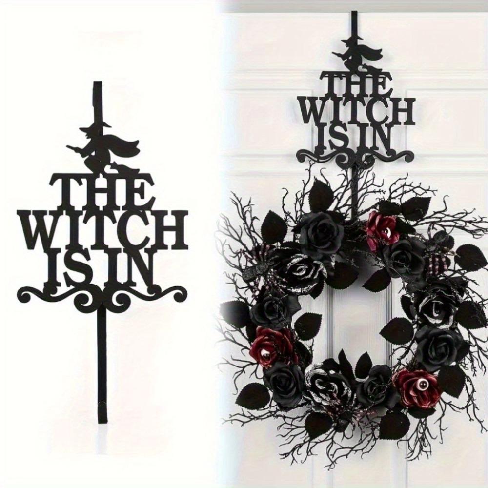 Gothic Wrought Iron Wall Hook Witch Broom Halloween Christmas Decor