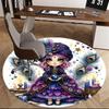 1pc Anime Design Round Carpet Office Chair Mat, Non Slip Rug for Home Decor, Living Room, Bedroom, Game Room, Festival Gift