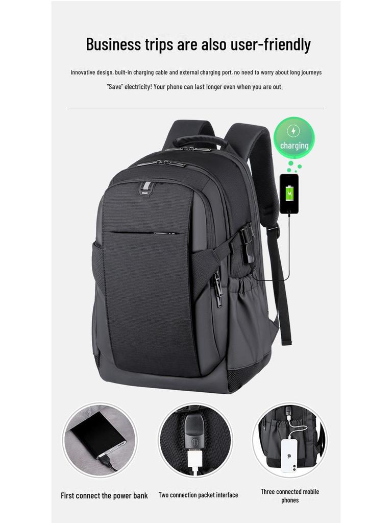 High-End Fashion Backpack: Lightweight, Waterproof, Unisex, Travel & Commuter Bag with Laptop Compartment