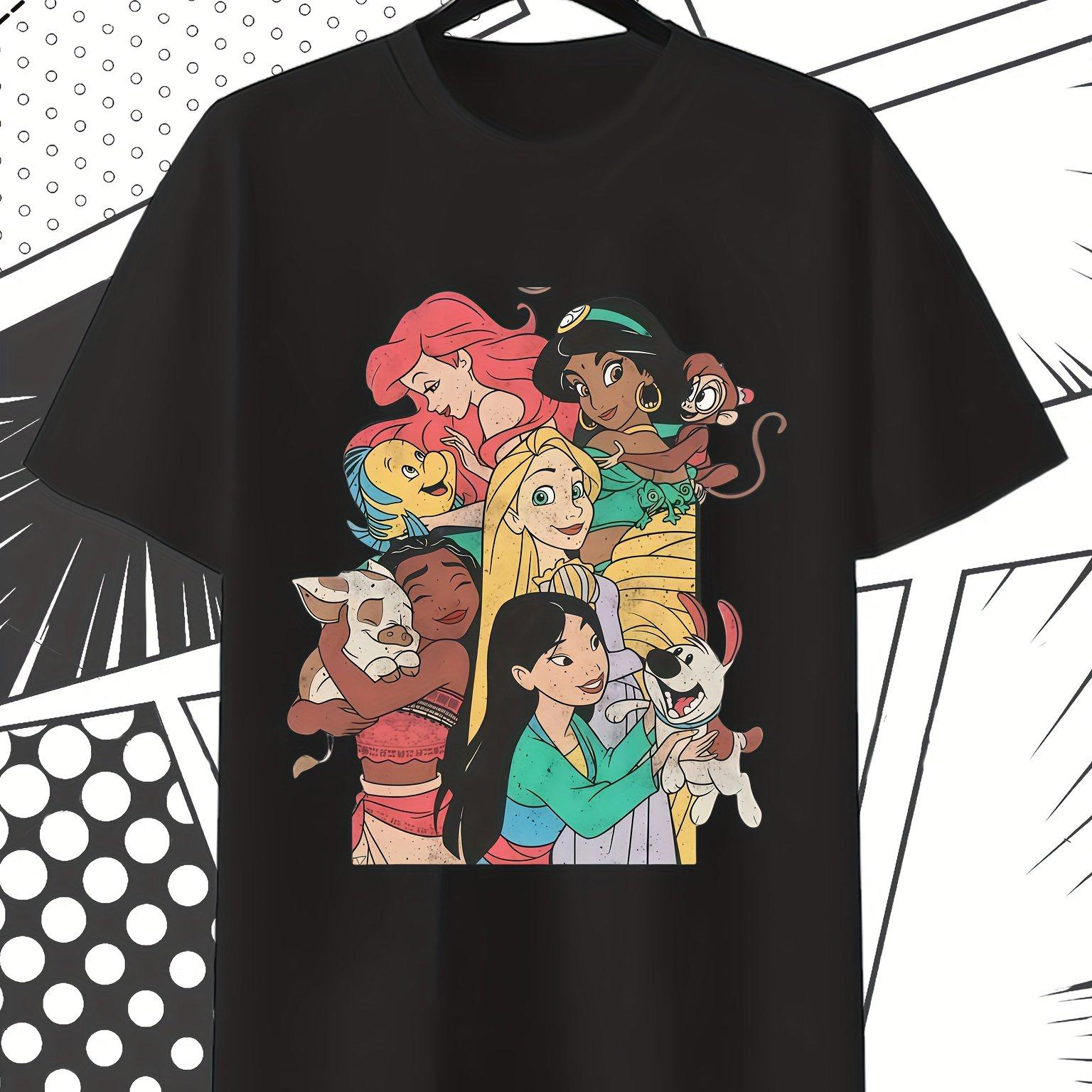 

2026 Летняя Принцесса Графическая Футболка Унисекс Унисекс Мода Хлопок Качество Повседневная Свободная Короткий Рукав Классический Унисекс S