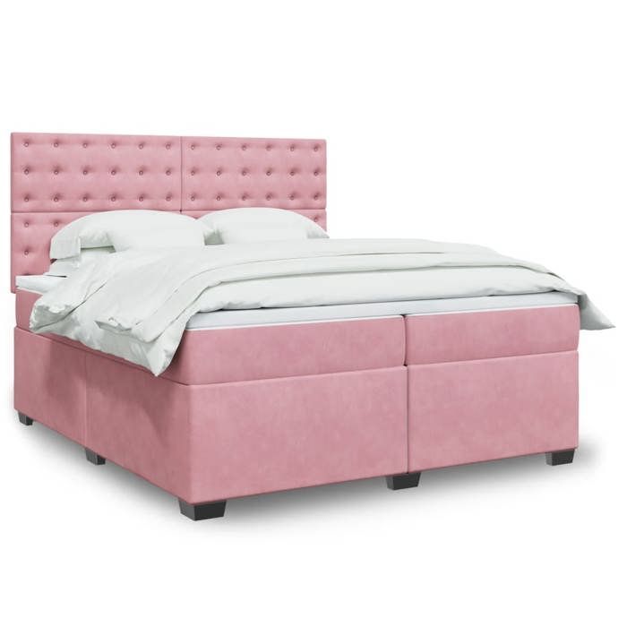 Maison Exclusive - Sommier à lattes de lit avec matelas Rose 200x200 cm Velours