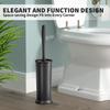 Toilet Brush and Holder 2 Pack, Toilet Bowl Brush with Extra Long Handle, Toilet Scrubber and Covered Holder, Toilet Brushes for Bathroom-Space