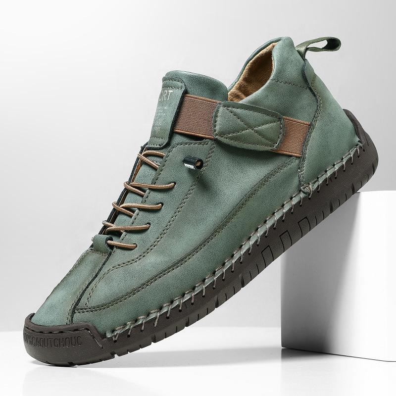 Flat Bottom Casual Shoes Women's Style Round Toe Ultra Leather Material Comfortable Insole Anti Slip Rubber Outsole