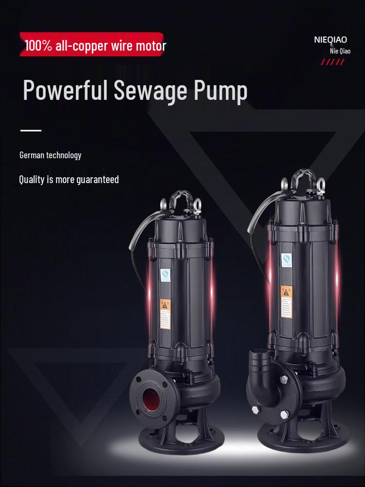 380V Three-Phase Industrial Submersible Sewage Pump for Fecal Sludge and Basement Water Discharge
