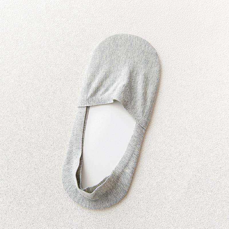 

Мужские летние хлопковые однотонные невидимые короткие носки-лодочки против скольжения 1 pair светло-серый