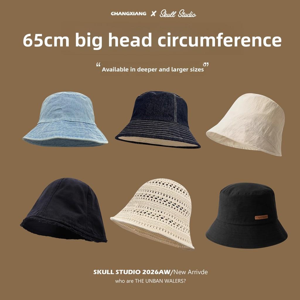 Fisherman Hat Large Size Cotton Sun Protection Wide Brim Summer Style For Casual Wear