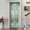 37Style Floral Door Stickers  Removable Vinilos Para Puertas Adhesive Wallpaper Art Murals for Doors Bibliotheque Modern Home Decor