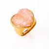18K Gold-Plated Stainless Steel Ring with Natural Stone