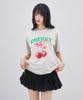 LALAFOX Cherry Heart T-Shirt Printed Short Sleeve T-Shirt Oatmeal Br2Ch015