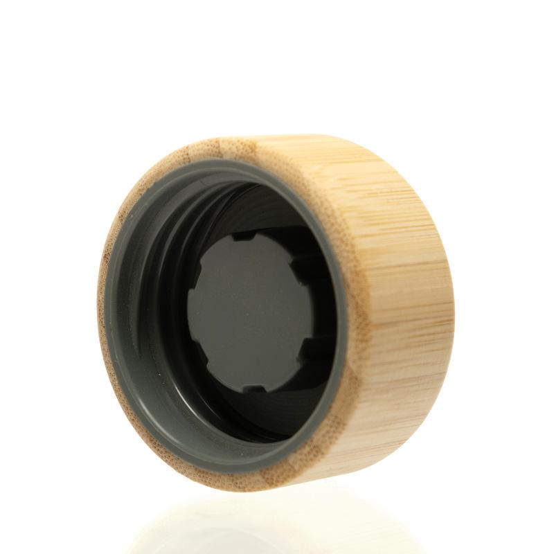Eco-friendly Double-Walled Bamboo Glass Water Bottle with Thermos Lid