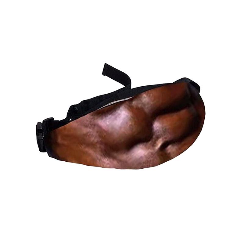 Funny Dad Bod Money Belt Bag Men Travel Bags Flesh Color Creative Fanny Pack Beer Fat Belly Bum Pouch Waist Bag