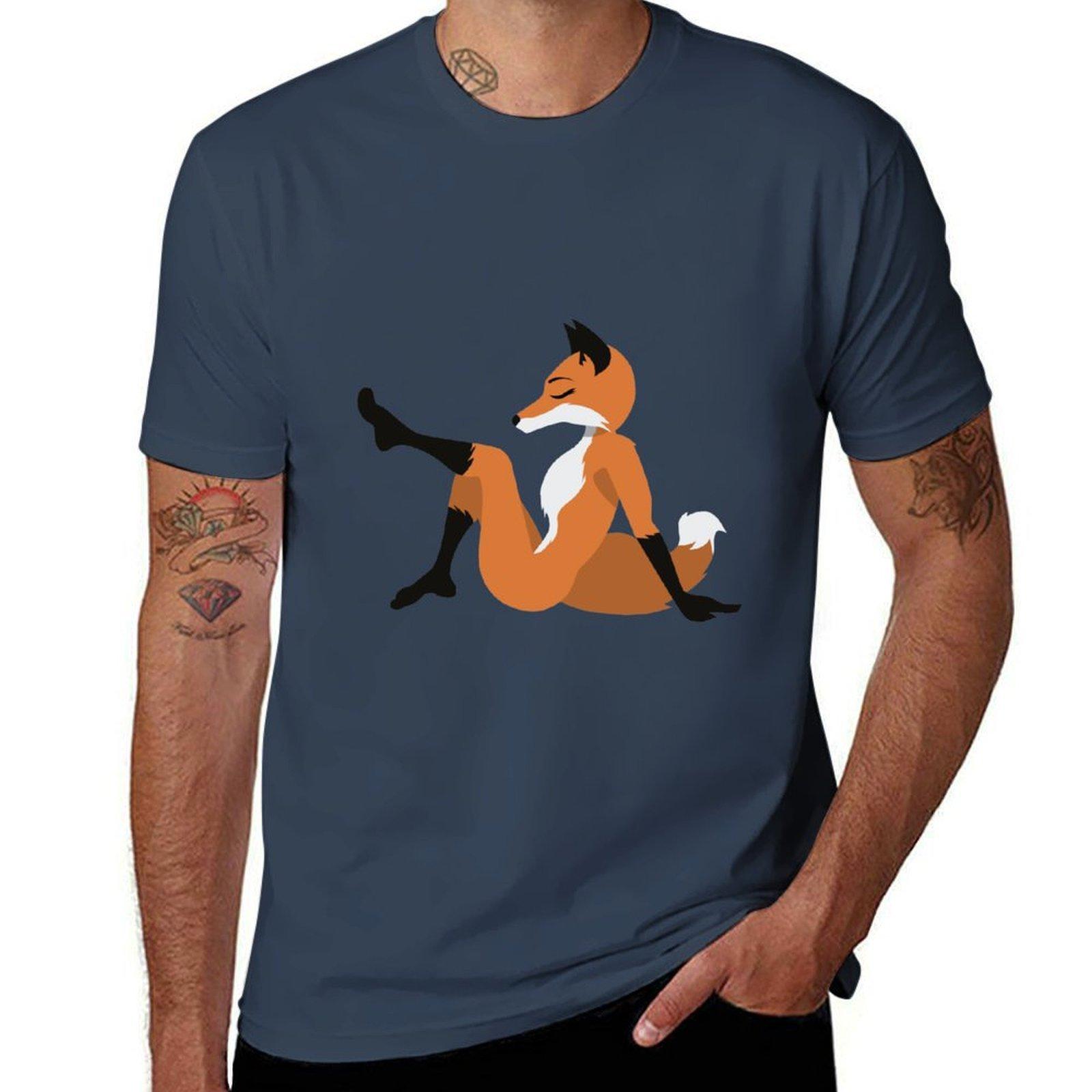 Anthro Fox Pinup Tshirt Relaxed Casual Short Sleeve Tee S