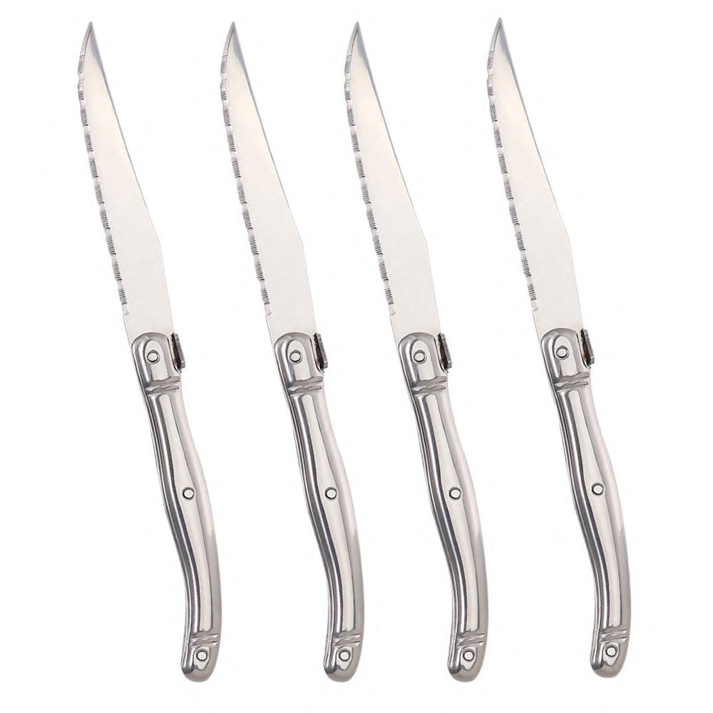 Jaswehome Stainless Steel Flatware Set Laguiole Decorated Dinner Knives Forks&Spoons Sets Western Dinnerware