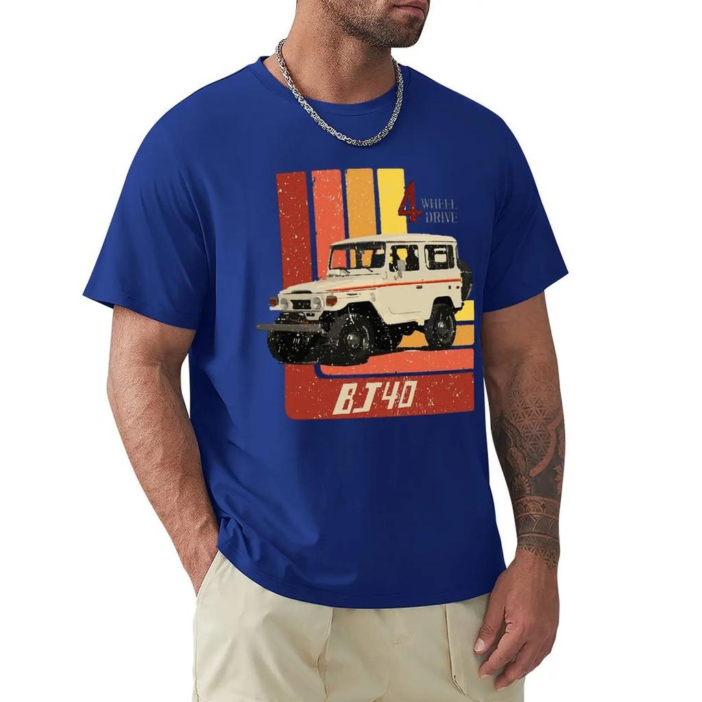 Camiseta de Hombre Retro Land Cruiser FJ40 Jdm Humorística 100% Algodón Camiseta Manga Corta Velocidad Máxima Coches Camisetas Tops
