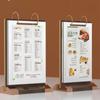 Wooden Holder Menu Card Holder Loose Leaf Sign Holder Display Stand  Desktop Binder