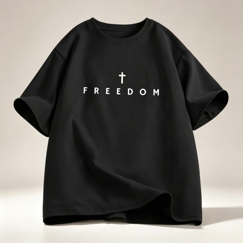 Freedom TShirt Charlie Kirk Christian T Shirt Jesus Minimalist Christian Tees Cotton Comfortable Unisex Tee Shirt Streetwear