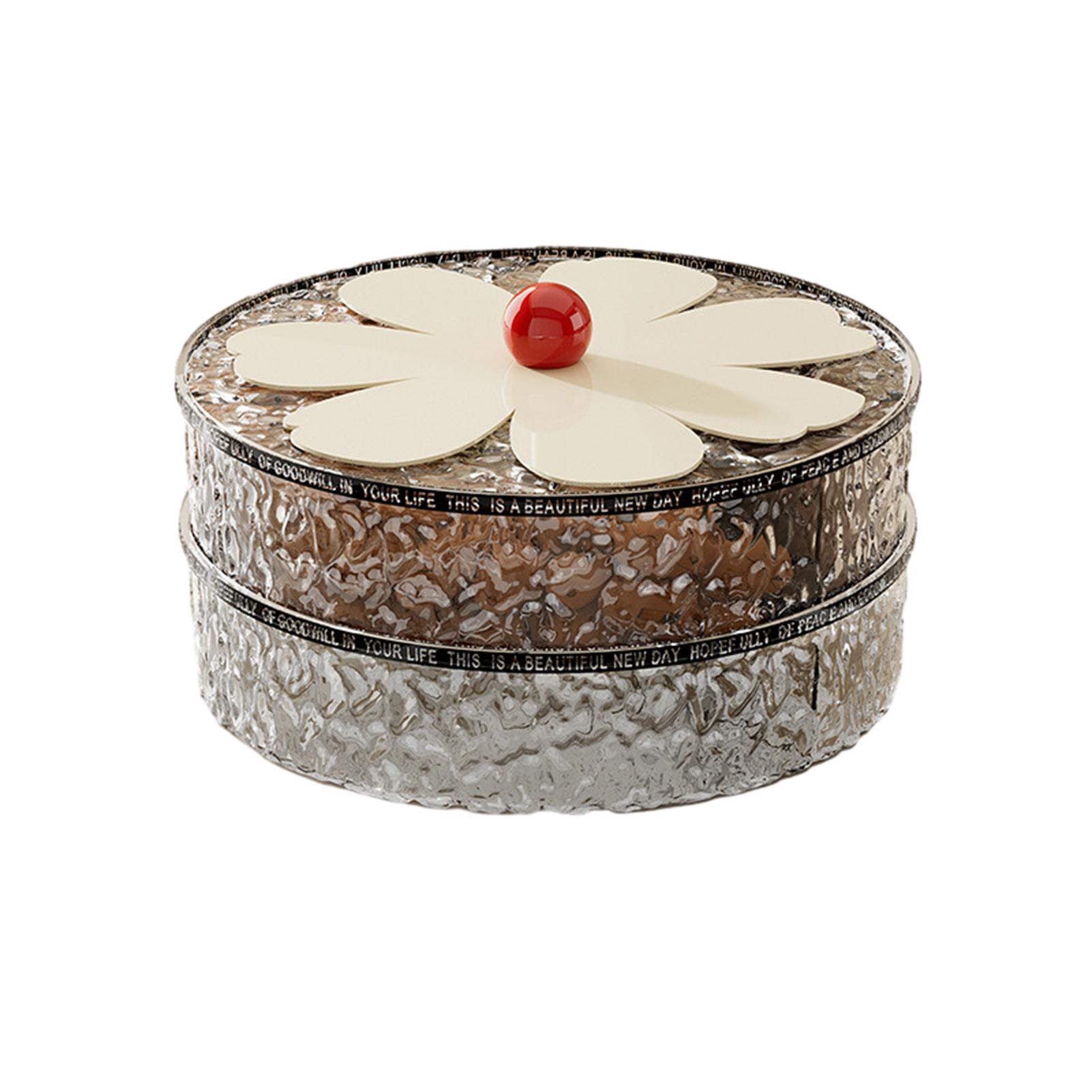 

Household Fruit Plate With Flower Cover Dust-proof Candys Container For Family Gatherings One серый