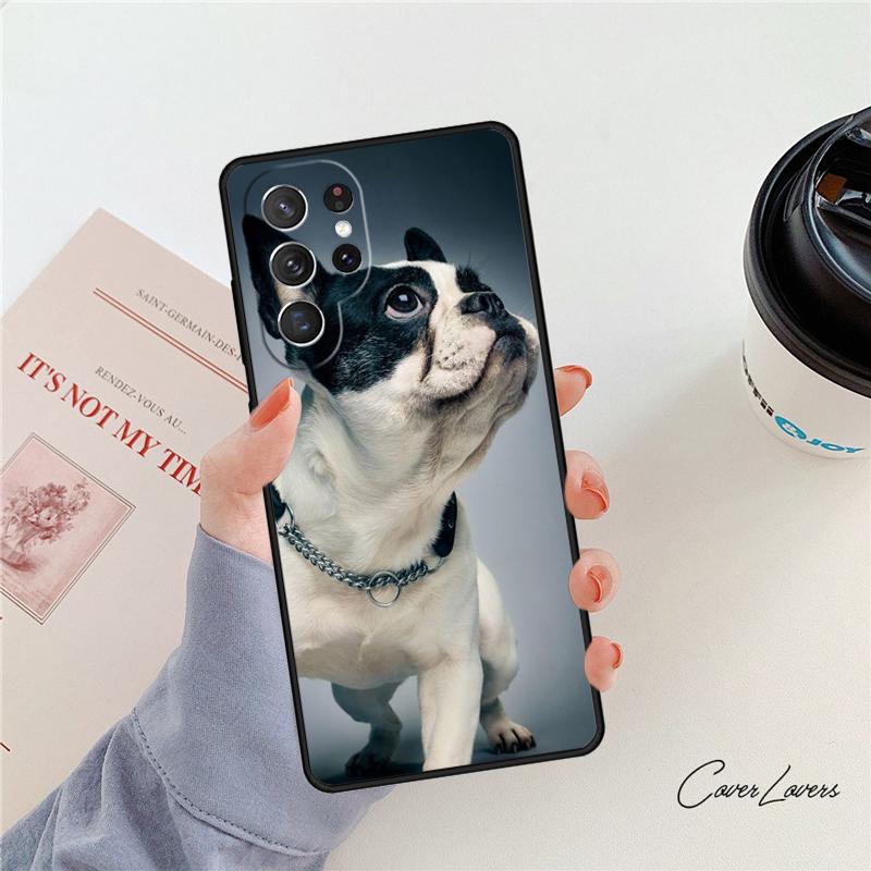 Boston Terrier Dog phone case For Samsung Galaxy S24 S25 S23 S22 Ultra Note 10 20 Plus S20 S21 FE Cover