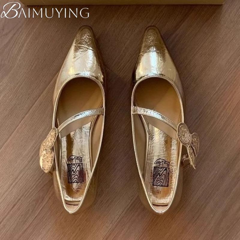 Women Casual Flat Sandals Pointed Toe Marie Janes Shoes Woman Loafers 2025 Trend Summer Dress Soft Leather Shallow Sandalias