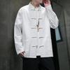 Spring and Autumn Chinese Shirt Man Cotton Linen Tang Suit Top Long Sleeve Kung Fu Shirt Traditional Men Blouses