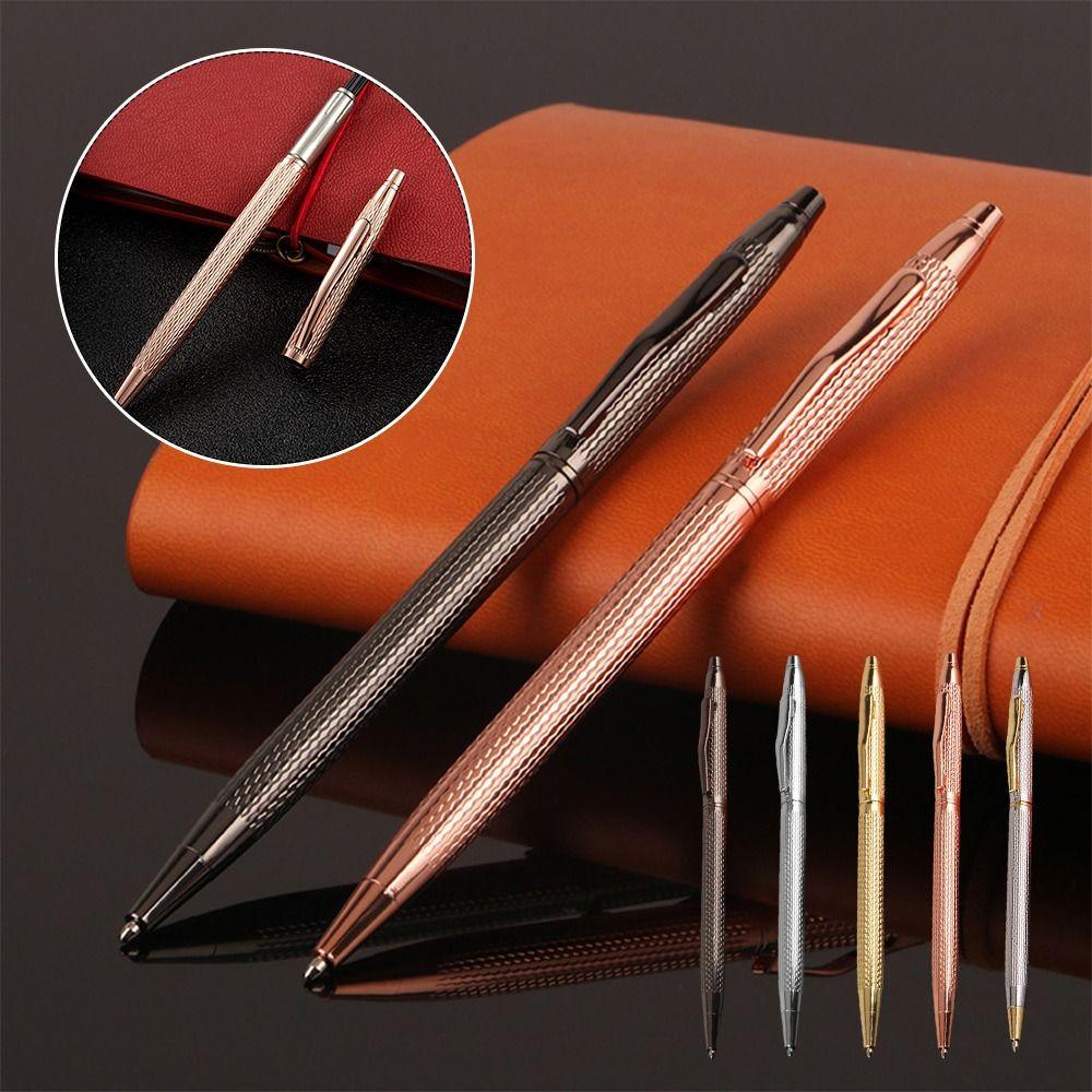 Multi-functional Metal Ballpoint Pen Brushed Wavy Pattern Twist Using Gel Pen Writing Pen Students