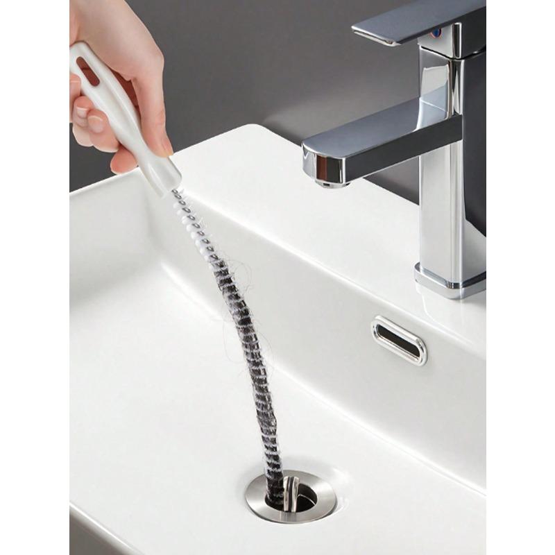 Drain Cleaning Tool Set (With Storage Hook), Includes Flexible Drain Remover And Brush