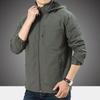 Chaqueta Outdoor para Hombre Cortavientos con Capucha Cremallera Abrigo Primavera Otoño Impermeable Transpirable Camping Senderismo Ropa Exterior