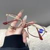 Women's Fashion Metal Frame Reading Glasses Presbyopia Eyeglasses Enlarged High Definition Anti Blue Light Eyewear +1.0 To +4.0