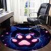 1PC NeonPaw Cat Office Round Area Rug, Indoor Mat Suitable ForOffice, Under Office Chairs Bedroom Living Room Home Decor, Room Deco, D142