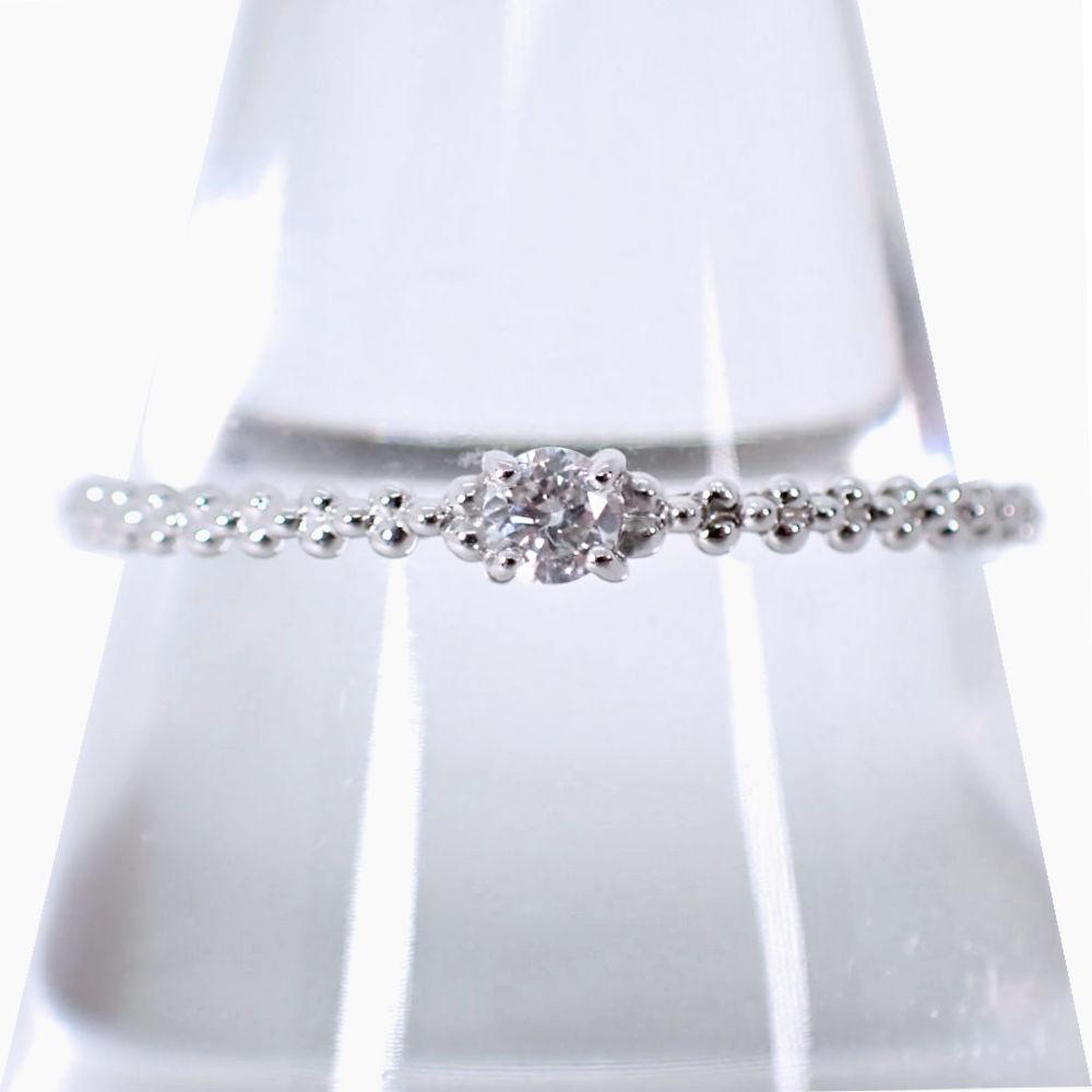 

[Вживаний] Кільце з діамантом з K10WG / Розмір 15 / j6-8