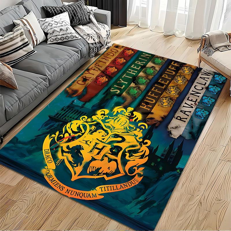 Hogwarts House Crests Carpet Suitable As a Non-slip Mat for the Living Room or Bedroom Sofa