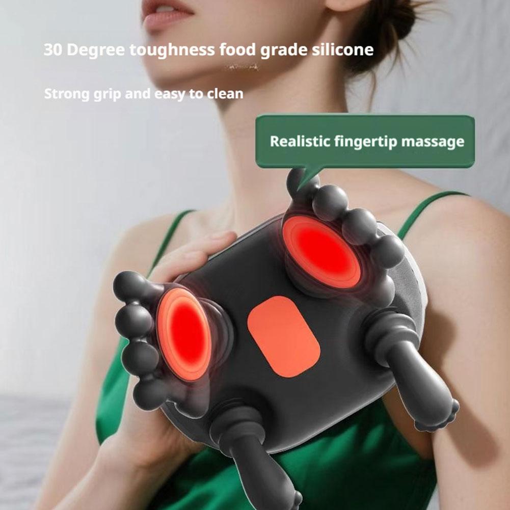 Brushless Motor Liquid Display Biomimetic Massage Neck Massager With 3 Levels Strength And 2 Levels Hot Compress