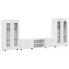 Conjunto de Móvel de TV FLORIN de 3 Peças Branco Brilhante com Portas