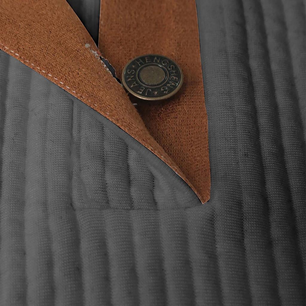 Men's Quilted Sweatshirt Casual Corduroy Quarter Button Up Pullover Long Sleeve Stand Collar