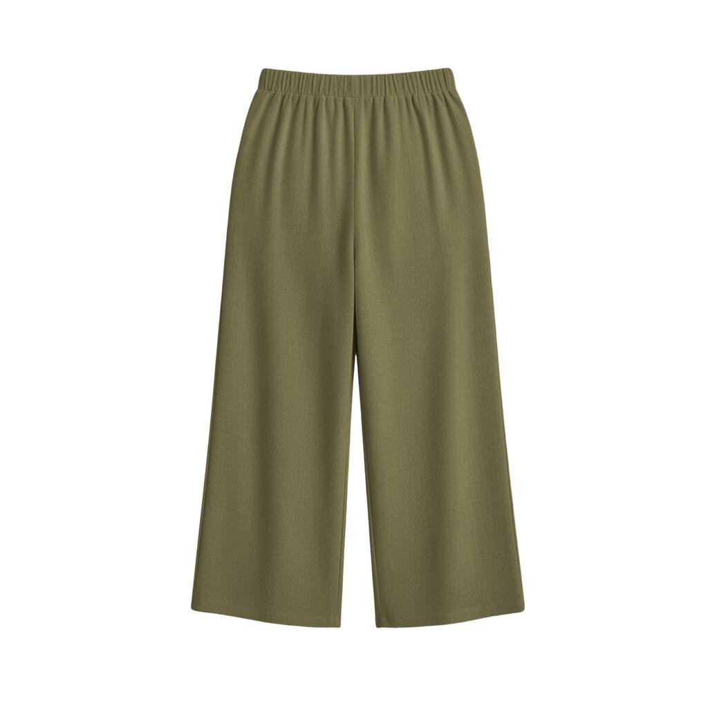 Wide Leg Womens Pants Relaxed Fit Lightweight Pants for Women High Waist Cropped Trousers Casual Loose Style