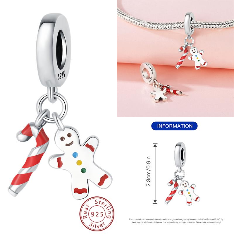 Copper Christmas Charm Beads Fit Original Bracelet Dangle Women Diy Jewelry Christmas Gifts