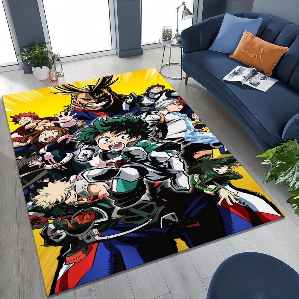 Anime My Hero Academia Deku Katsuki Kreslený koberec do ložnice obývacího pokoje na pohovku domů rohožka dekorace, dětská protiskluzová podložka na hraní