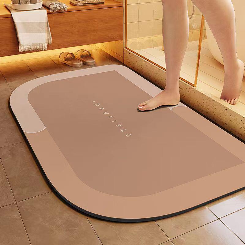 Alfombrilla de Baño Multifuncional Antideslizante de Secado Rápido con Tecnología de Barro de Diatomeas